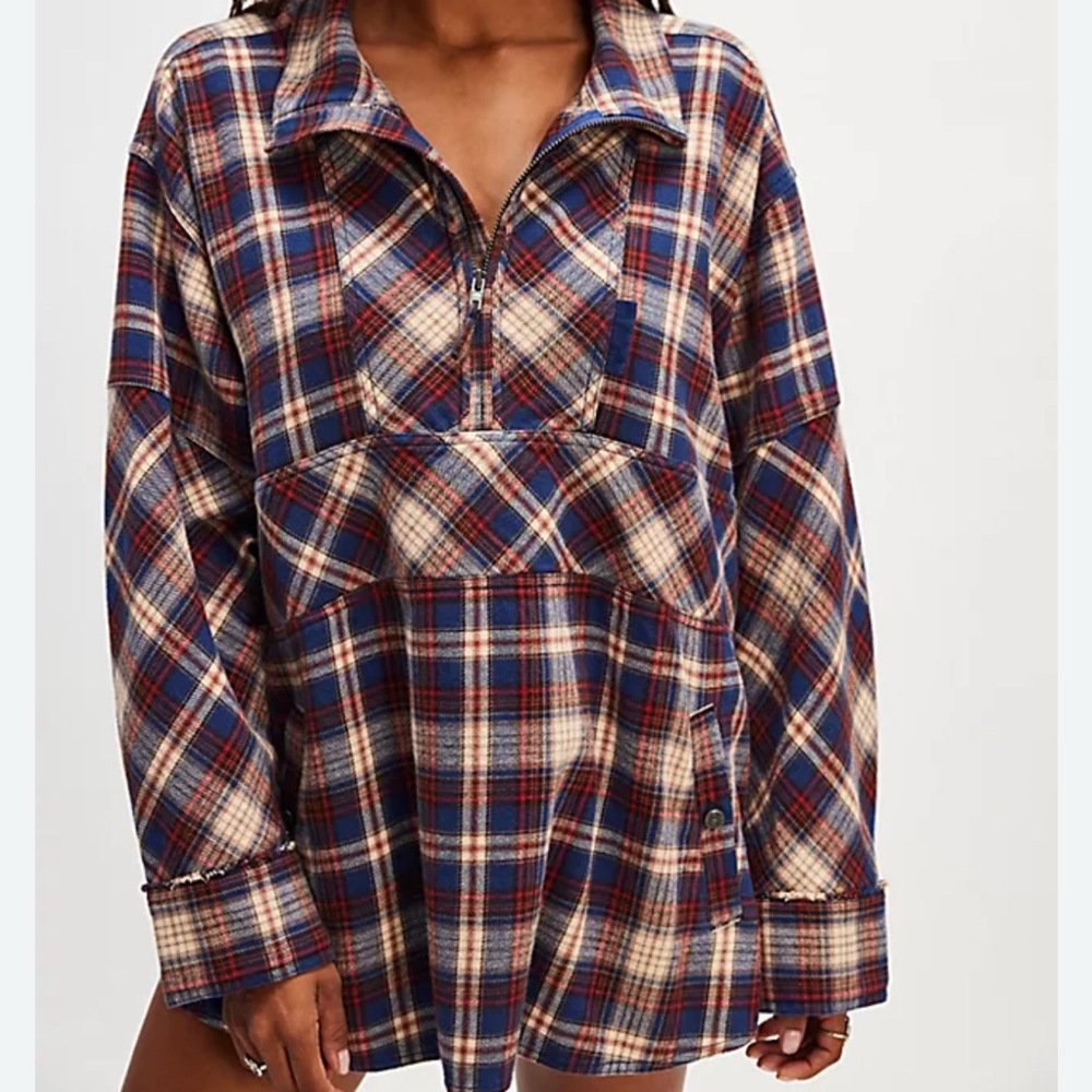 Free People “We The Free” pull over plaid top
